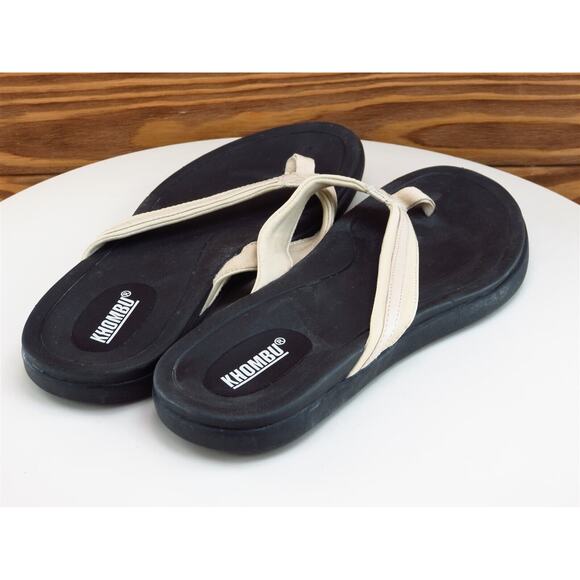 Khombu Size 8 M Women Sandal Flip Flop Beige Synthetic - Picture 6 of 10
